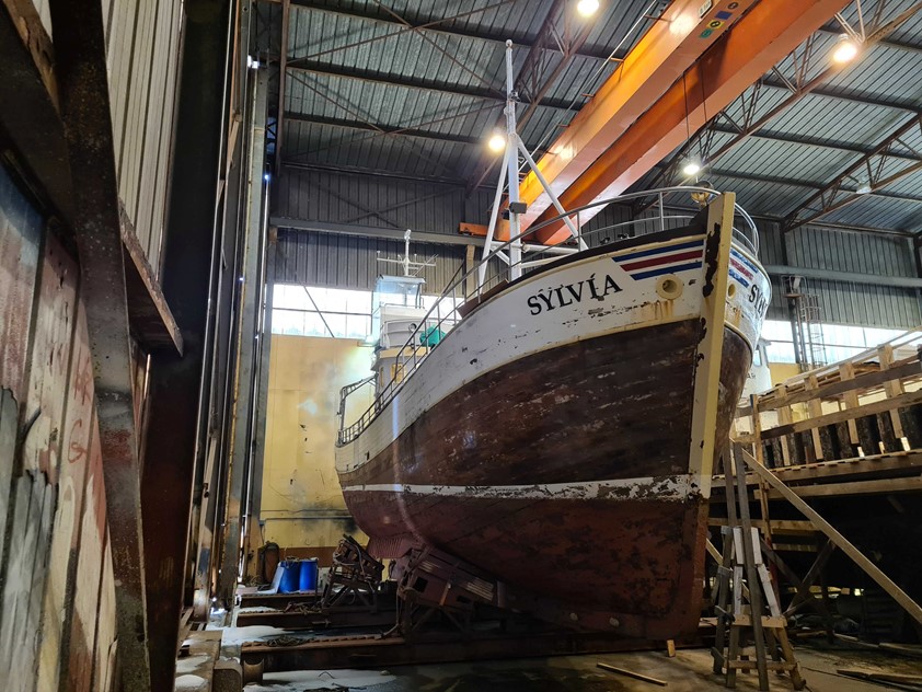 Oak boat Sylvia complete maintenance Husavik Iceland whale watching boat