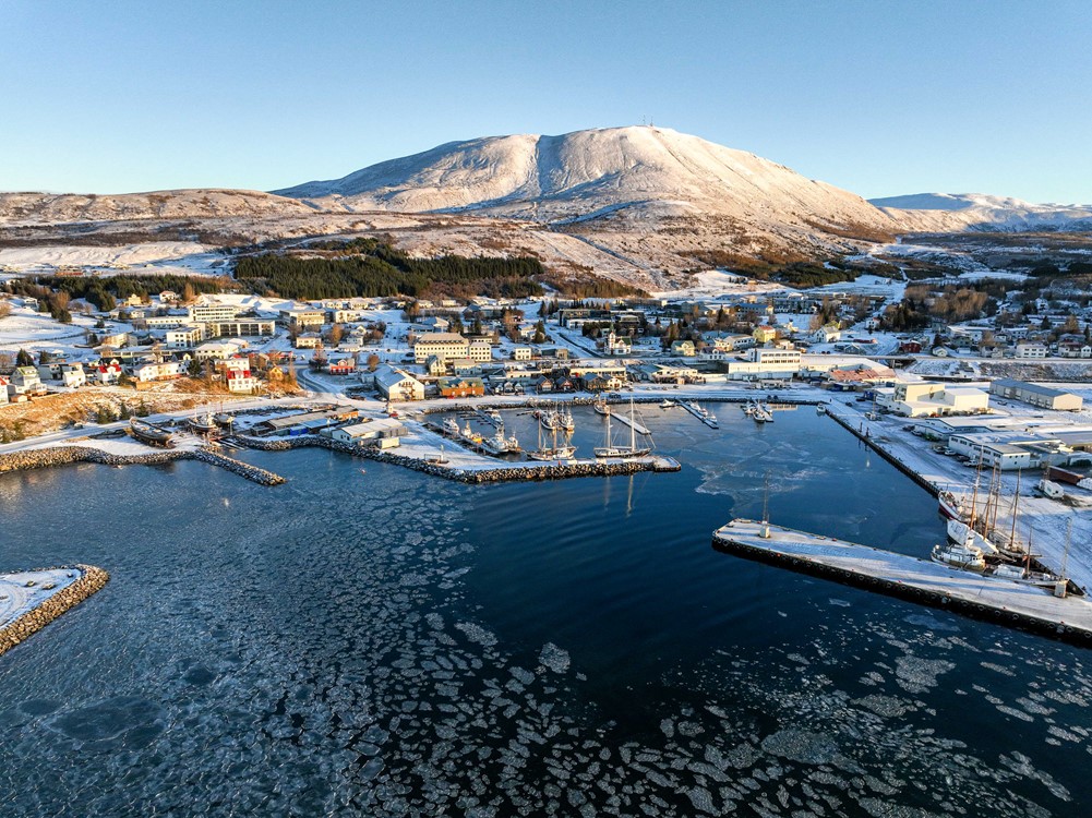Husavik, Iceland mountain view harbour