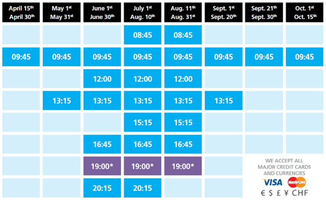 GG timetable