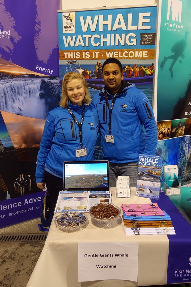 Gentle Giants Whale Watching represented by Alexia Askelöf and Daniel  Annisius at the travel workshop Mannamót 2018.