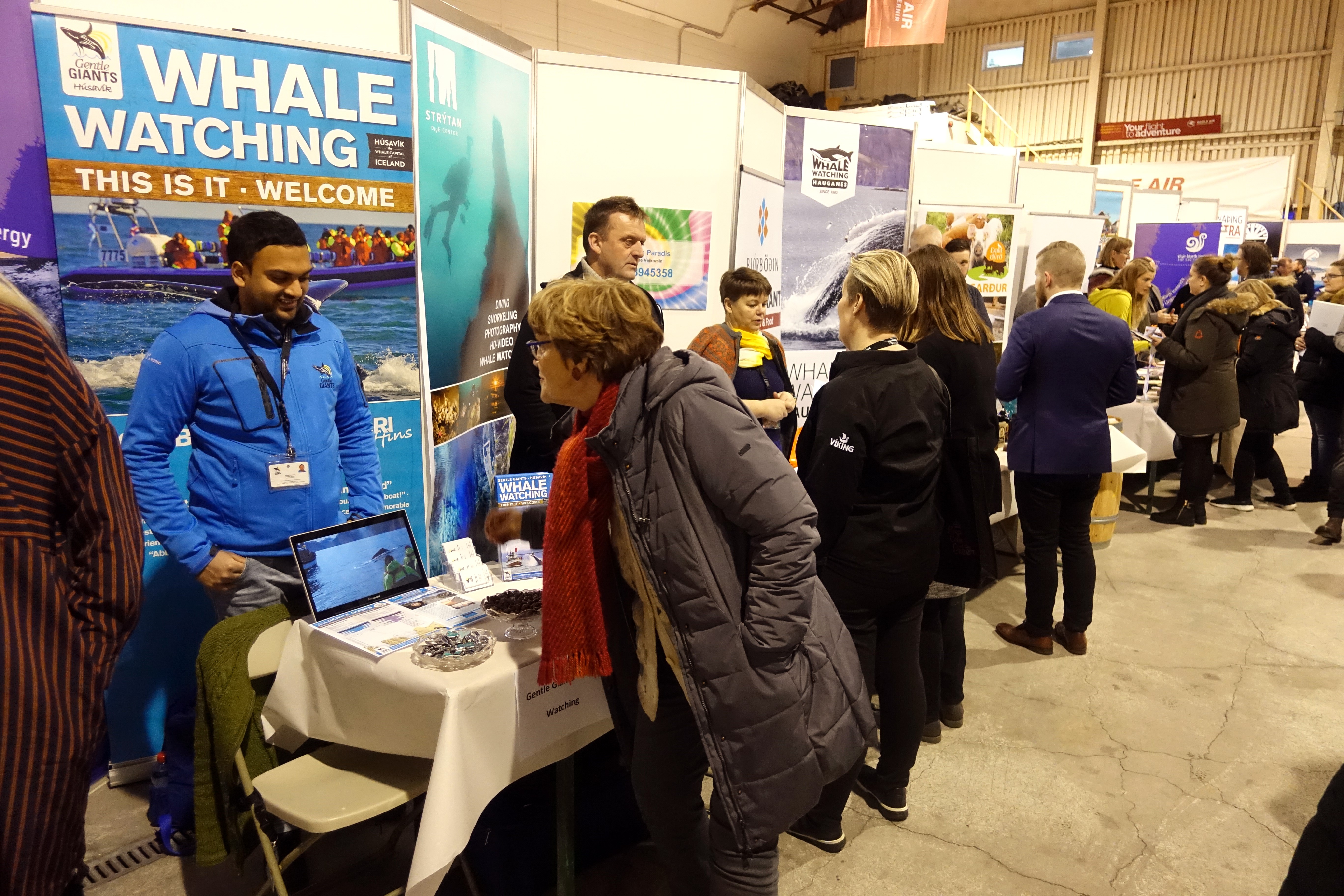 Gentle Giants Whale Watching represented by Alexia Askelöf and Daniel Annisius at the Natural Iceland Tourism Workshop Mannamót 2018