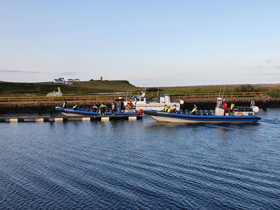 Annual report 2021 - Gentle Giants Whale Watching - Húsavík, Iceland - GG boats in Flatey Island harbour