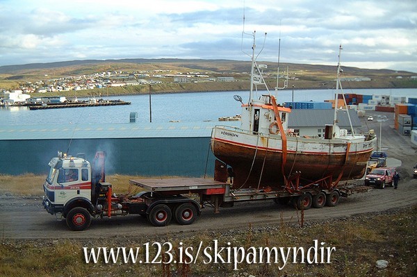 Faldur transported for makeover, Húsavík, Iceland
