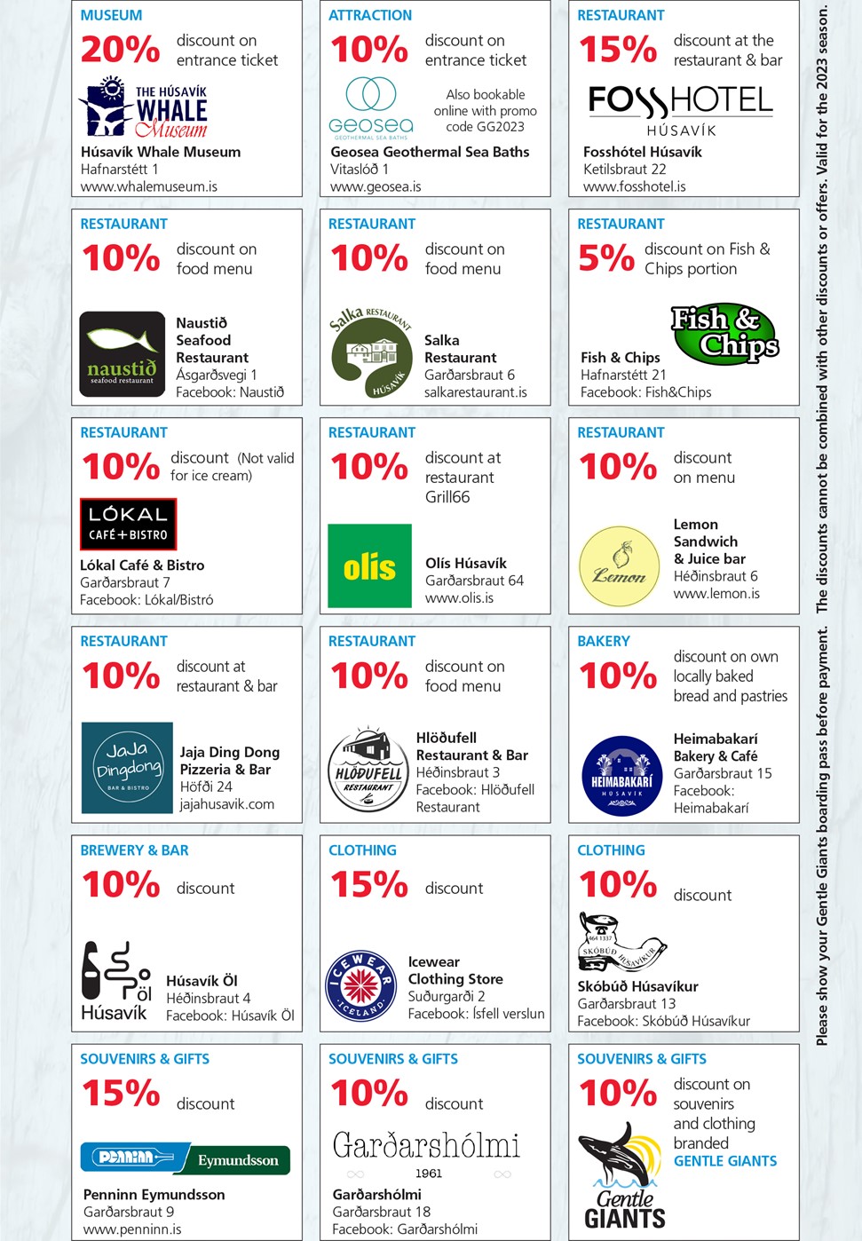 Discount for Gentle Giants customers in Húsavík, Iceland 2023